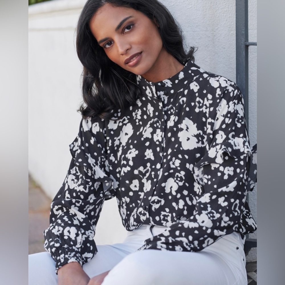 Tolani Collection Black & White Long Sleeve Print Size XS